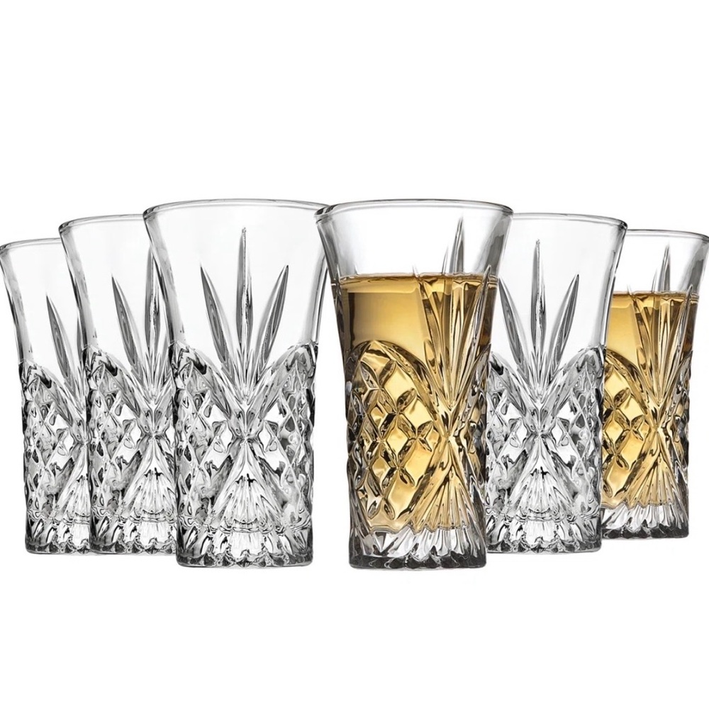 Godinger Silver Art Co. Dublin Collection Crystal Shot Glasses Set of 6 NWT